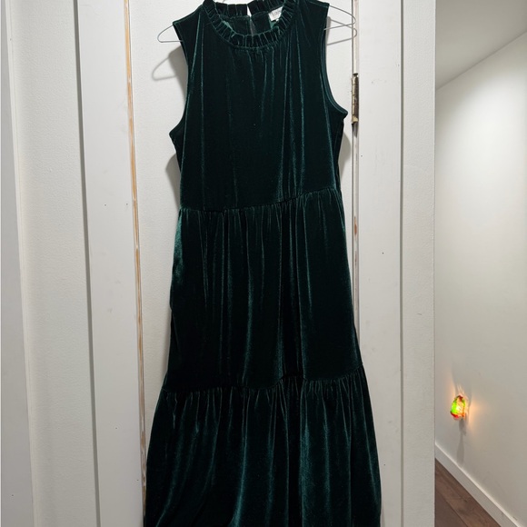 J. Crew Dress in Rich Green Velvet - Picture 3 of 3